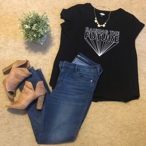 OLD NAVY Raising the Future MOM Black Tee